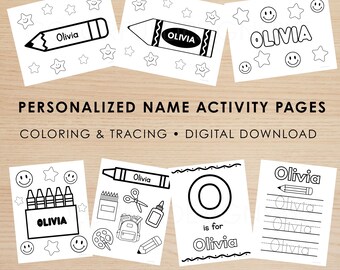 Personalized Name Activity Printable | Custom Name Tracing & Coloring Pages | Preschool Kindergarten PDF | Homeschool Worksheet