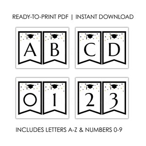 Graduation Banner Printable Kit, Congrats Grad Letters & Numbers - Etsy