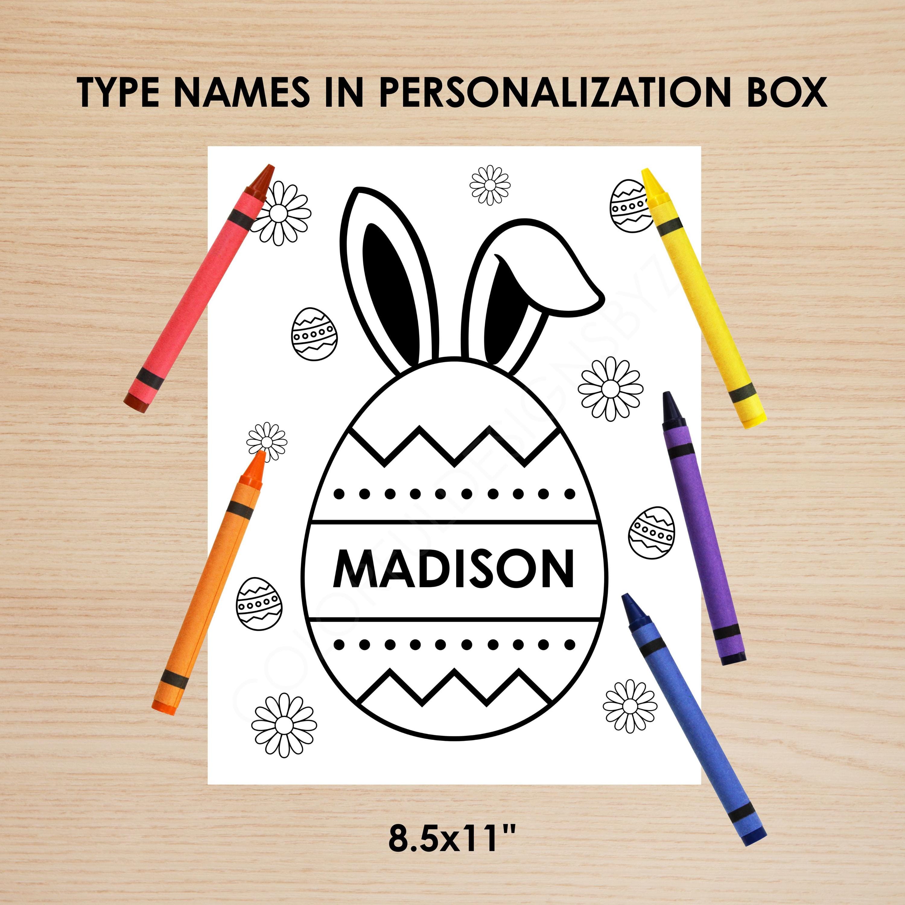 Pat Name Colouring In Personalized Name Coloring Pages for Preschool & Party Activity - Etsy