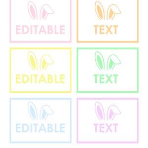 Etiquettes modifiables pour le nom du lapin de Pâques - Etiquettes de Pâques imprimables - Modèle d'étiquettes pastel - Etiquettes pour cadeaux, créations DIY, Étiquettes printanières - PowerPoint à télécharger