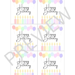 Alles Gute zum Geburtstag Geschenkanhänger, PDF Instant Download