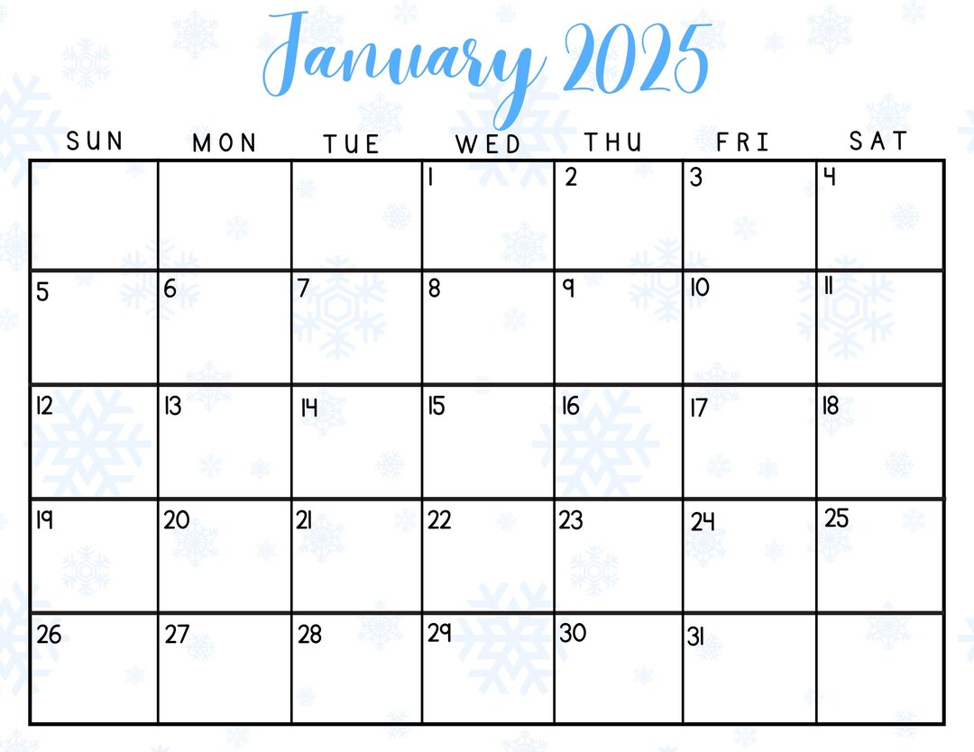 2025 Printable Monthly Calendar Pages Cute & Colorful PDF Instant Download 12 Months 12 Pages Etsy