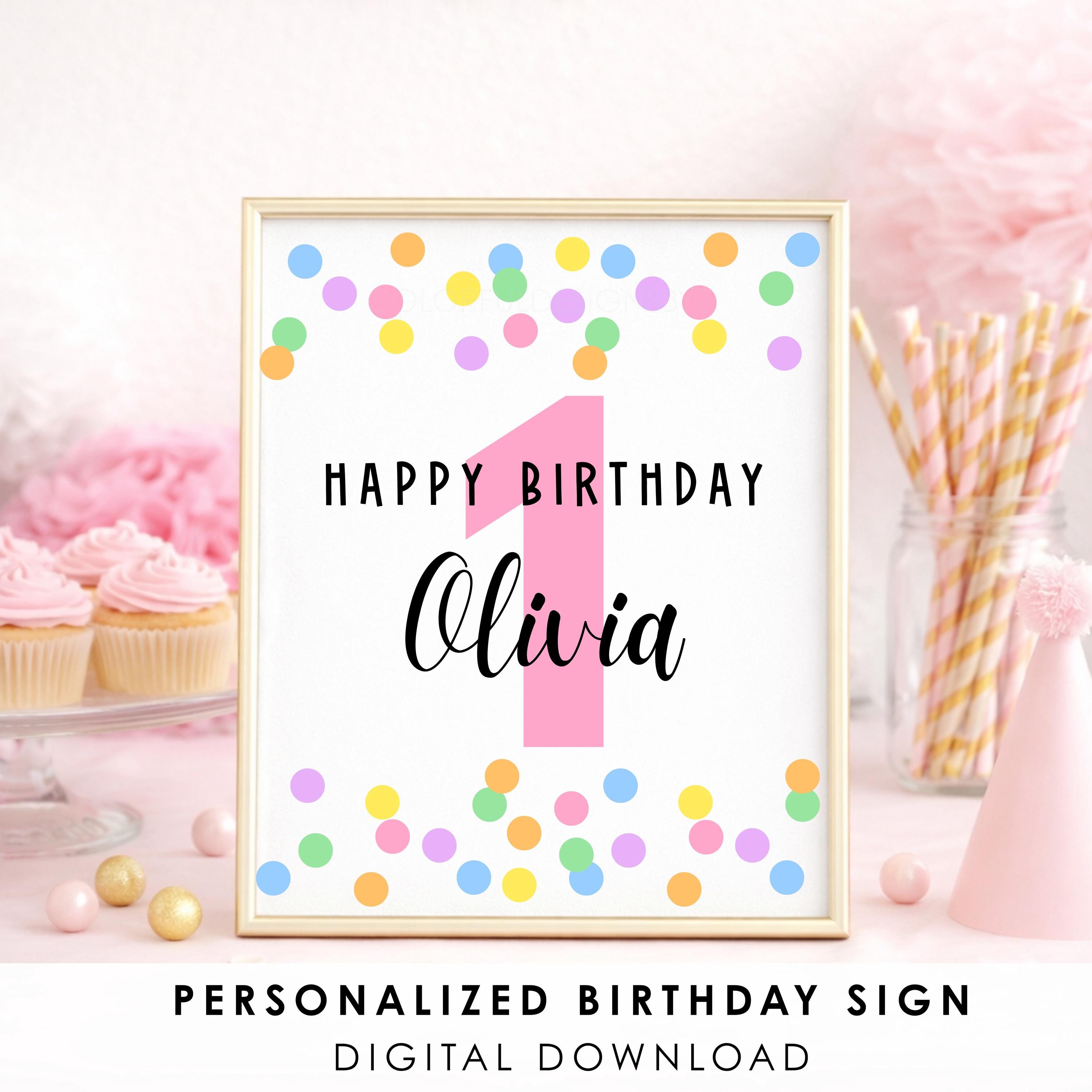 Personalized Birthday Sign Printable, Custom Name Age Birthday