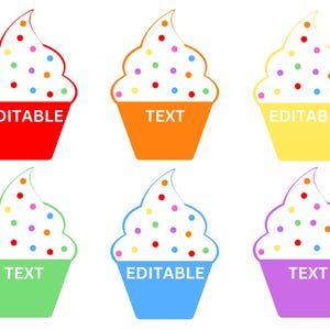 Etiquetas para cupcakes: decoración para fiestas de cumpleaños, etiquetas para regalos de fiesta, decoración para el aula, manualidades para hacer tú mismo: descarga instantánea en PDF y PowerPoint