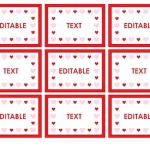 Bearbeitbare Valentinstag Tags & Labels | Herz-Bordüre-kundengerechte Karten | Namensanhänger, Geschenkanhänger| DIY Vorlage | Power Point Sofort-Download