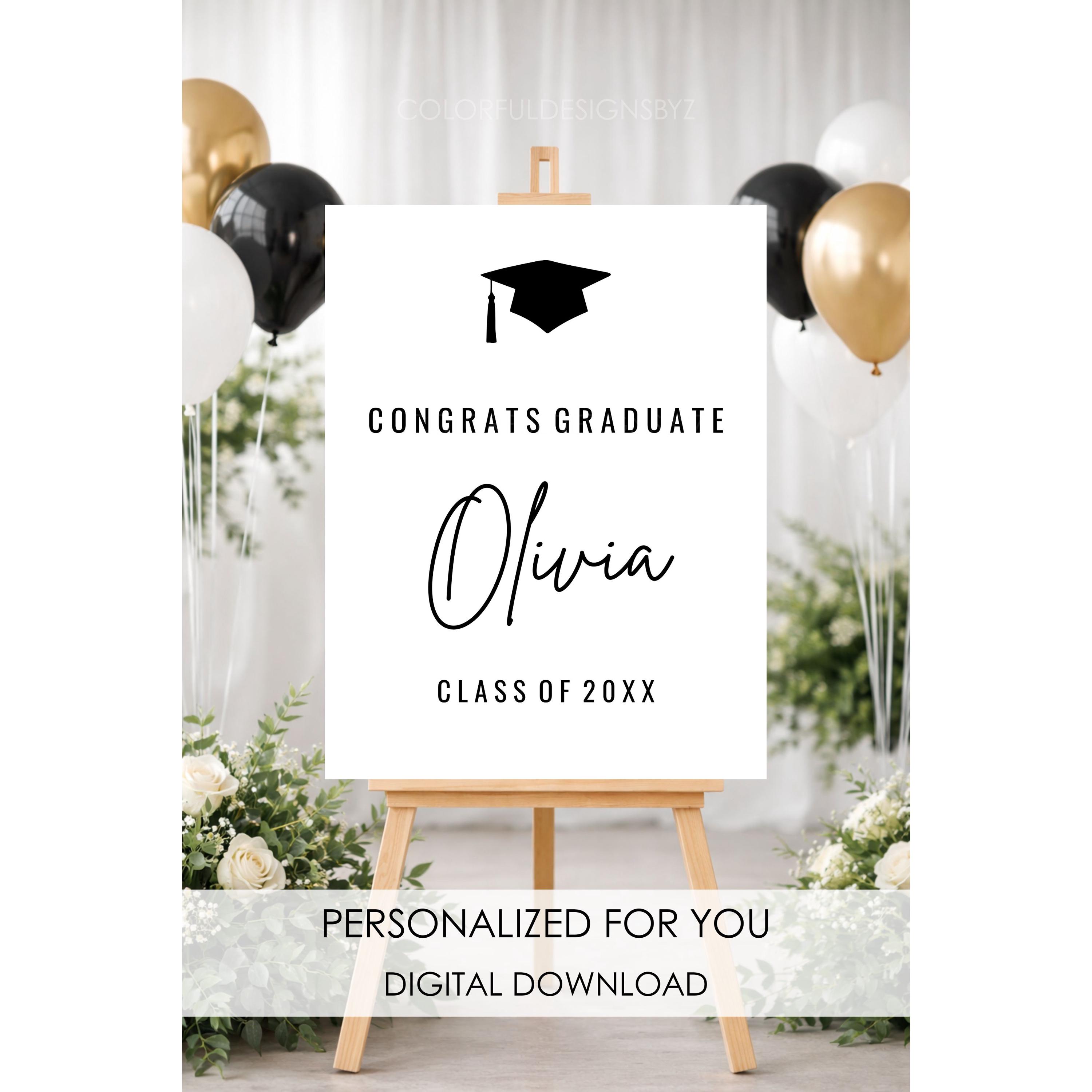 Personalized Graduation Sign Printable, Congrats Graduate Sign, Custom ...