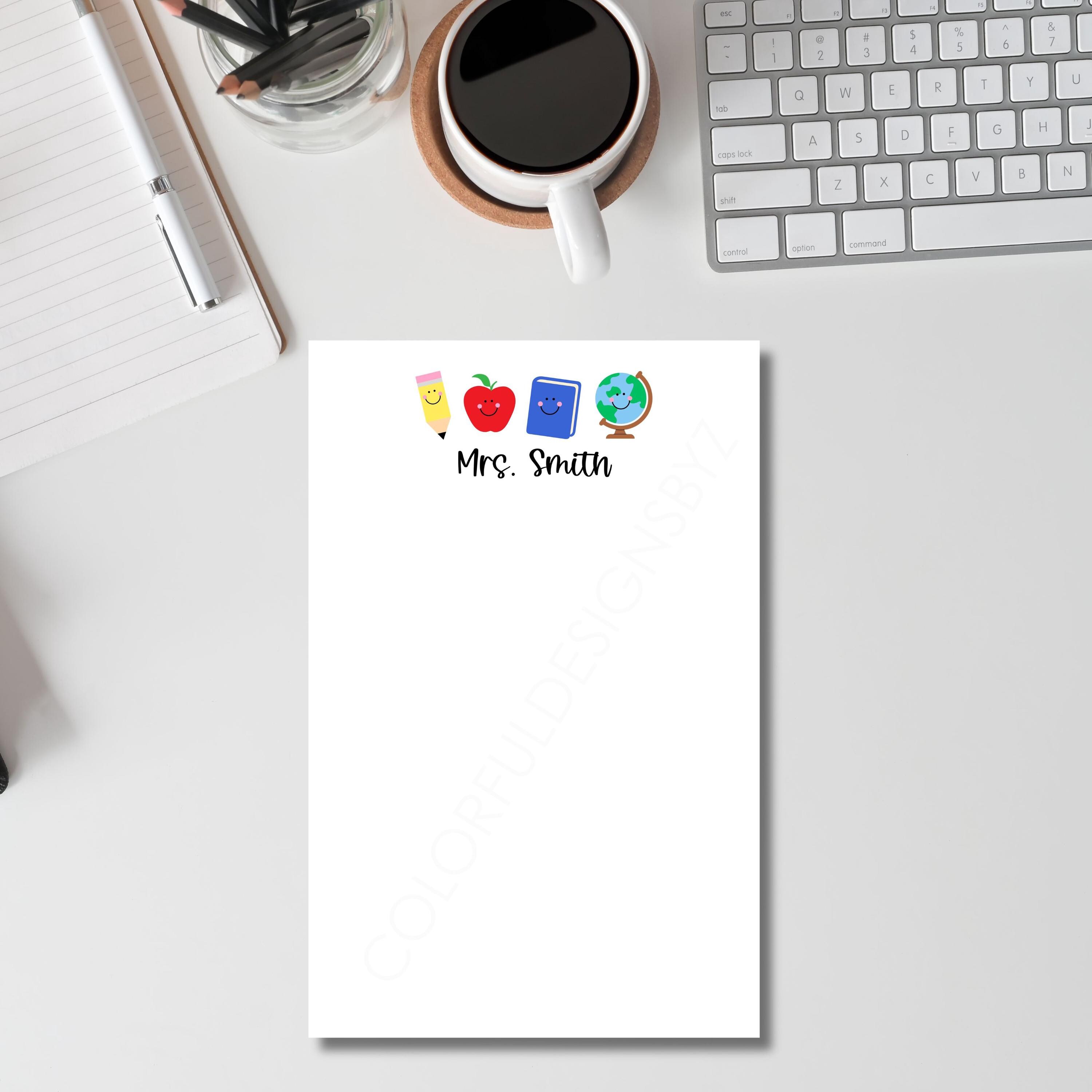 Personalized Teacher Notepad Custom Name Lined or Unlined Gift - Etsy
