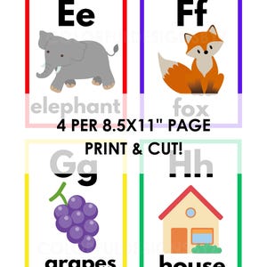 Printable Alphabet A to Z Flashcards | Early Learning | Colorful ABC ...