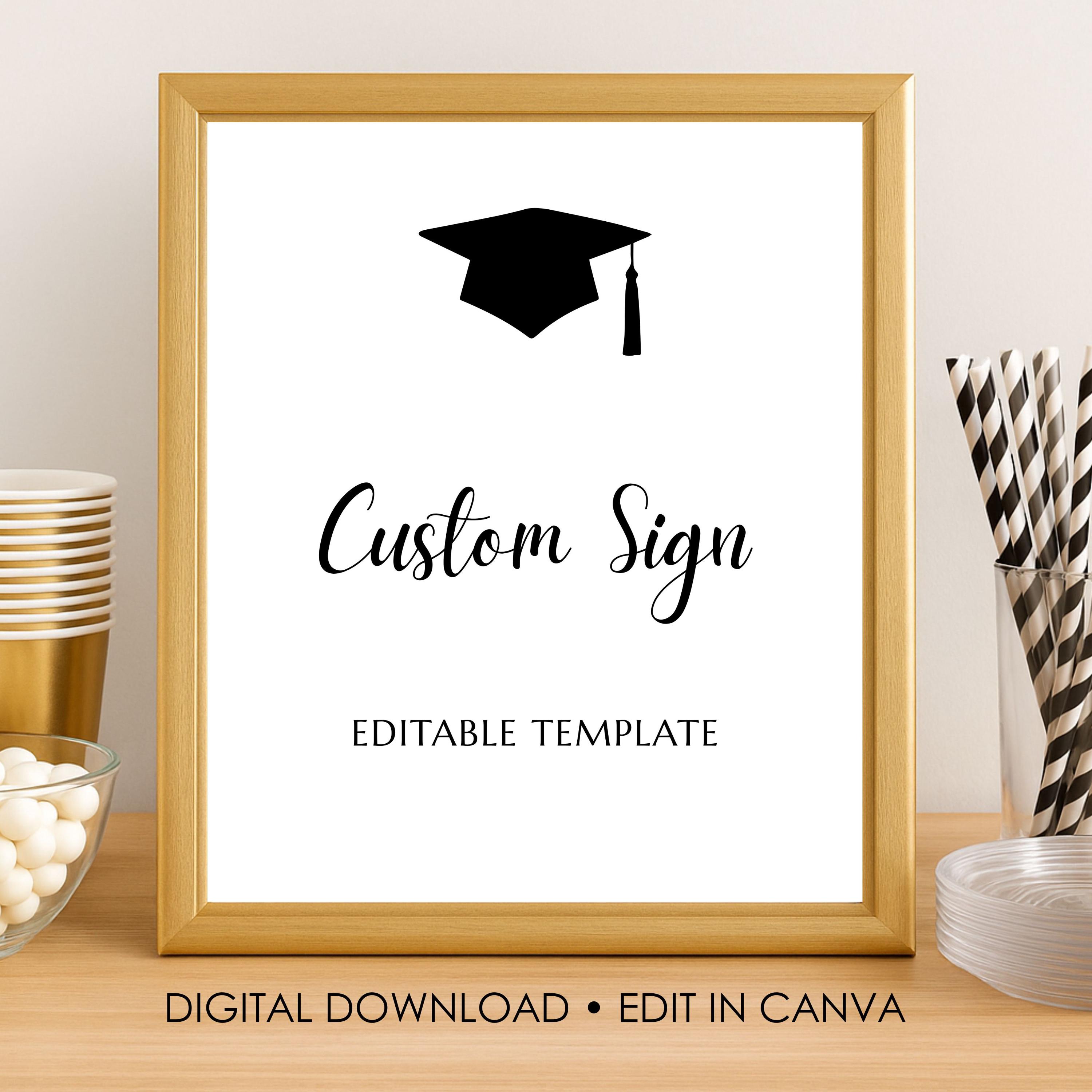 Editable Graduation Table Sign Template | Canva Fully Customizable ...