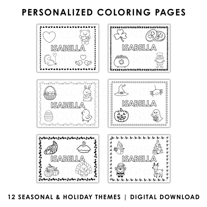 Personalized Name Coloring Pages for Kids – All Seasons Printable ...