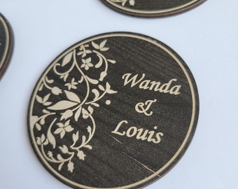 50 PCS Wedding Favors Magnet for Guests in Bulk | Wooden Wedding Magnets | Personalized Wedding Magnet | Custom Engagement Favors