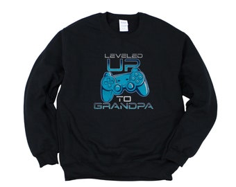 Leveled Up To Opa Sweatshirt, neuer Opa Lustiges Shirt Geschenk für Opa, das größte Sweatshirt der Welt, Papa Ankündigung, Baby Reveal