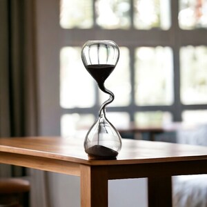 Black Irregular Hourglass Round Glass Sand Timer Droplet Timer Hourglass Home Decoration Home Gift Nordic Glass Droplet Creative Sand Timer