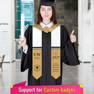 Personalisierte Abschluss Stola, benutzerdefinierte Abschluss Schärpen, Grad Geschenk, Geschenk für graduiert, College Abschluss, Klasse von 2025