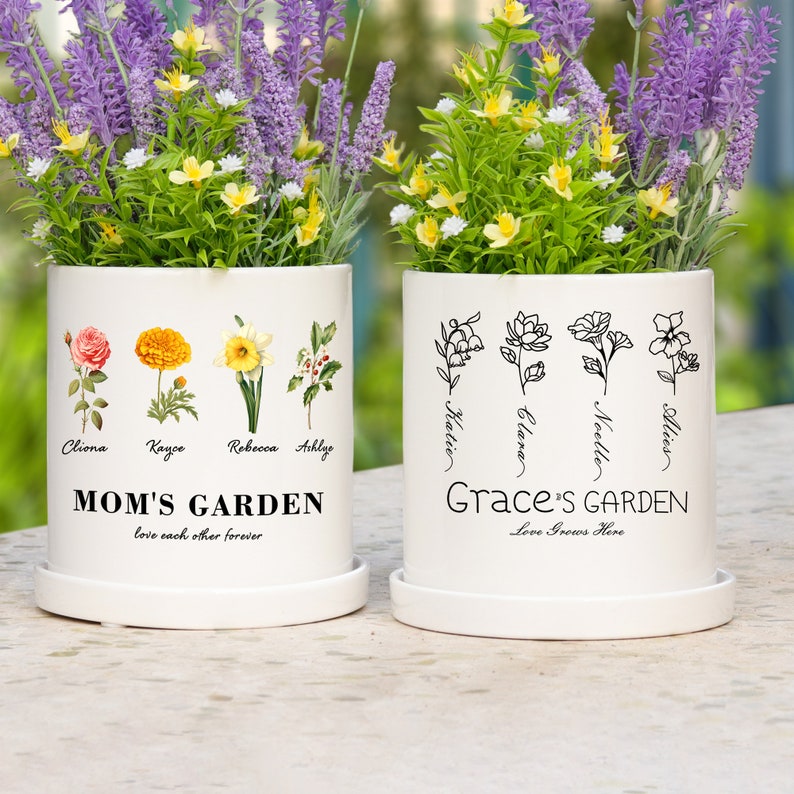 Grandma's Gift,Birth Month Flower Pot,Custom Plant Pot,Personalized Gifts for Mom,Grandma Garden Gifts,Mother's Day Gifts,Flower pot image 2