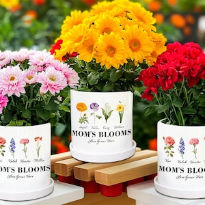Grandma&#39;s Garden Gift,Birth Month Flower Pot for Mothers Day Gifts,Personalized Plant Pot for Mom,Grandma Garden Gifts,Mother&#39;s Day Gift