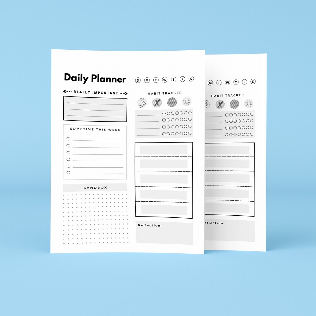 ADHD Printable Daily Planner Etsy ADHD Printable Daily Planner Etsy