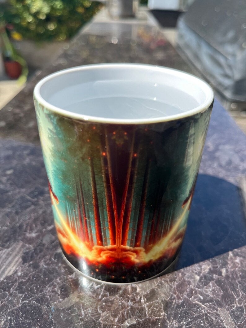 Explosion Mug Black Dragon Breathing Fire Color Morphing Magic Mug, Chaos Dragon ...