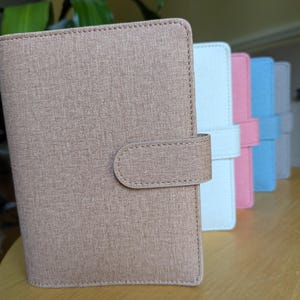 Linnenmap A6 | 6 ringplannermap voor contante budgettering, geen budgettering - minimalistische stoffen organizer