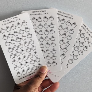 A6 Savings Challenge, Piggy Bank Theme, Budget Tracker