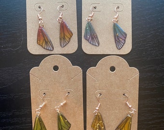 Butterfly/Fairy Wing Dangling Rose Gold Earrings