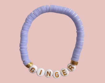 Pulsera de nombre Heishi con cuentas / Pedido personalizado