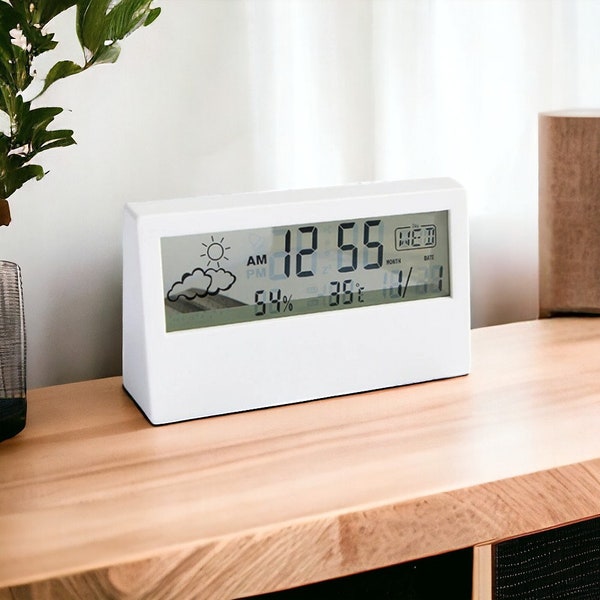 Electronic Alarm Clock Digital Clock Temperature and Humidity Alarm LCD Clock Bedside Clock Table Clock Home Decoration Home Gift