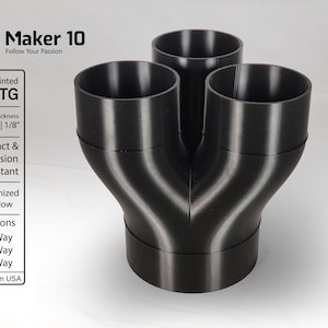 4&quot; to 6&quot;: 2-way 3-way 4-way Splitter Duct Connector for Woodwork Dust Collection System, 3D Printer Enclosure, Greenhouse. Optimized Airflow