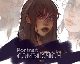 Custom Fanart & Fantasy Portrait Character Design Commission - Dnd Characters, Anime stylized, RPG, OC, Avatars