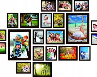 cadre photo multiframe, bois de pin, marron 21D