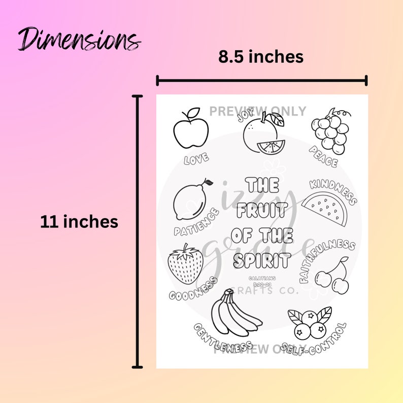 Fruit of the Spirit Coloring Page - Christian Faith Kids' Coloring