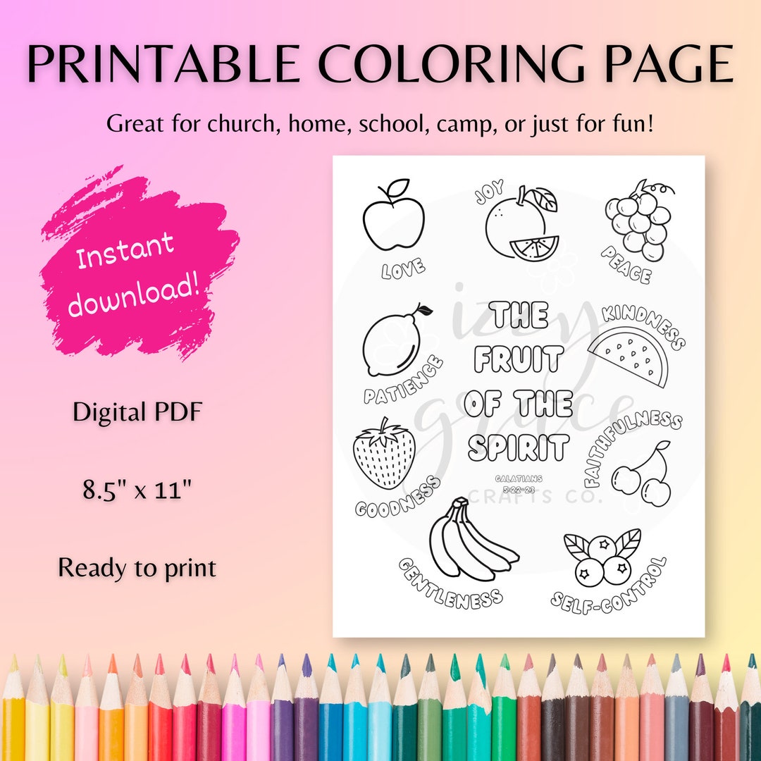 Fruit of the Spirit Coloring Page - Christian Faith Kids' Coloring