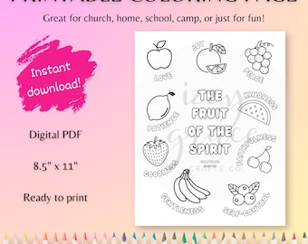 Página para colorear sobre el Fruto del Espíritu Santo – Manualidad cristiana para niños (Descarga en PDF)