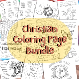 Coloring Page Bundle - Christian Faith Kids&#39; Coloring Sheet Craft- For Sunday School, Church, Kid&#39;s Ministry - PDF Download
