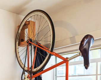 Squared Away - An elegant wooden wall hook for your bicycle and accessories. Use as a single or multiples to create a storage system