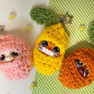 Fruit Shaped Crochet Toy Pouch Keychain
