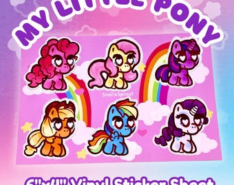 My Little Pony Friendship is Magic 6 x 4" Vinyl Matte Sticker Sheet