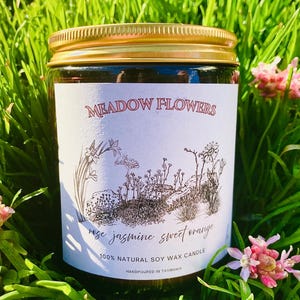 Rose Oil Meadow Flower Essential Oil Soy Wax Candle