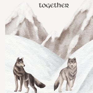 Carte imprimable amoureux des loups solitaires