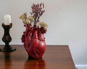 Anatomical Heart Vase Dry Flower Vase Nordic Style Flower Pot Nordic Vase Unique Plant Pot Home Gift Home Decor Resin Sculpture Heart Figure