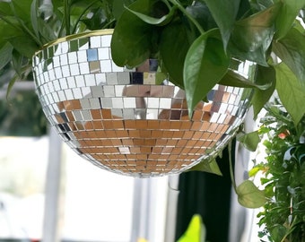 Boule disco en cache-pot, suspension pour plante disco, jardinière disco avec arrosage automatique, jardinière suspendue suspendue en cache-pot vintage pour les amateurs de plantes, cadeau de décoration, vase