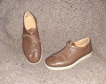 BALLY-Levico-Italian Brown Leather Sneakers-Size 5 UK-6 US Men-8 Women-Excellent