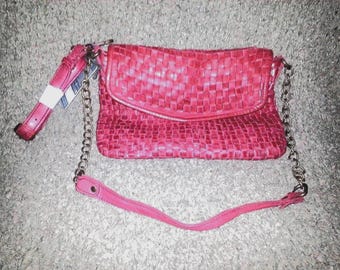 VALENTINA-Red Woven Leather-Crossbody/Shoulder Straps-AUTHENTIC-NWT-Gorgeous