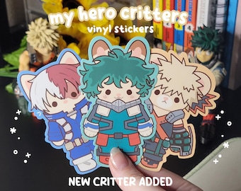 My Hero & Villain Critters | NEW CRITTER ADDED | Cute Vinyl Stickers | Individual Stickers + Sets