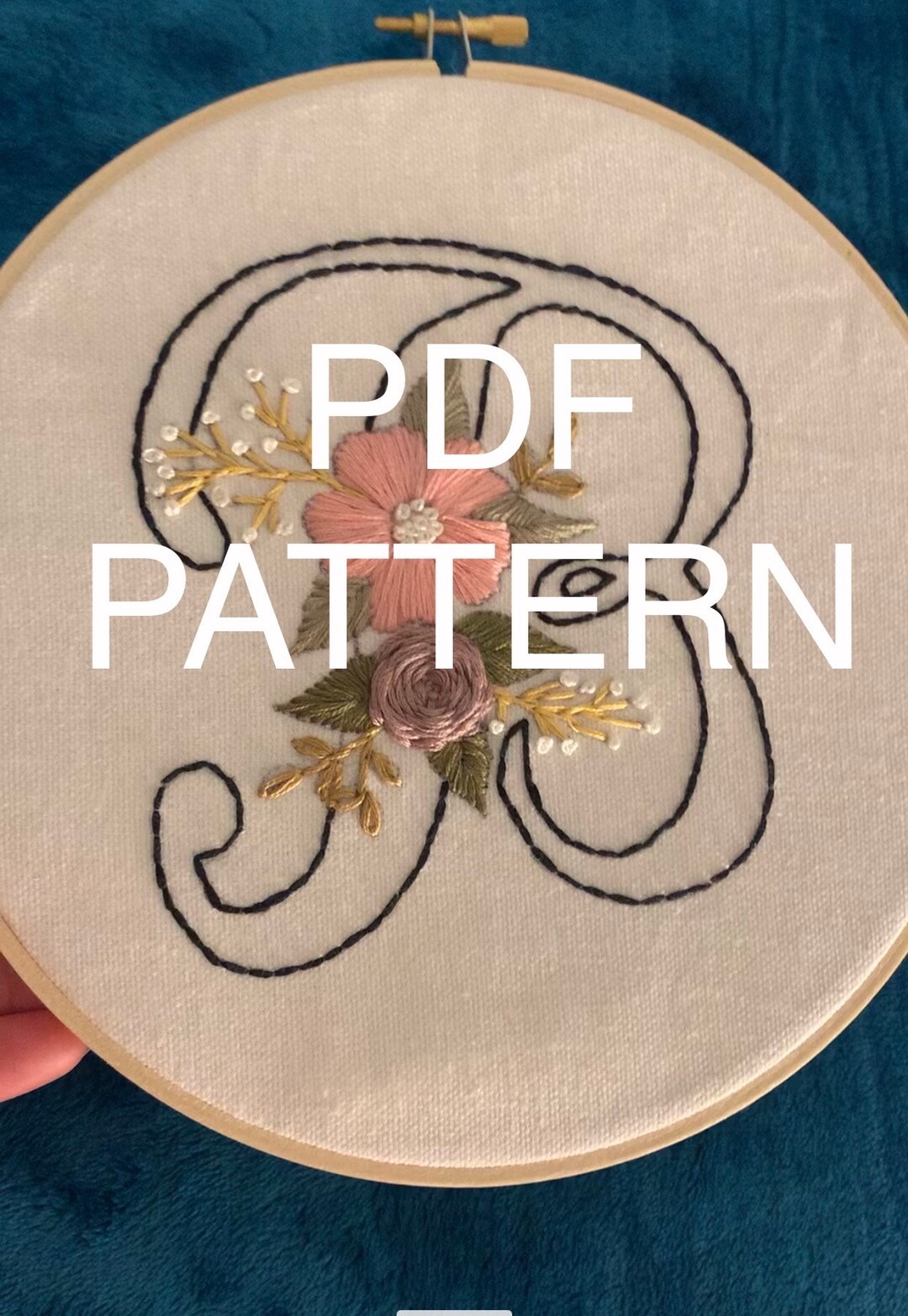 Floral Alphabet 'B' Hand Embroidery Pattern (digital PDF) - Etsy