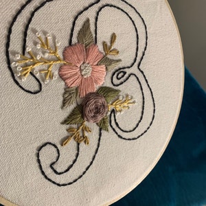 Floral Alphabet 'B' Hand Embroidery Pattern (digital PDF) - Etsy