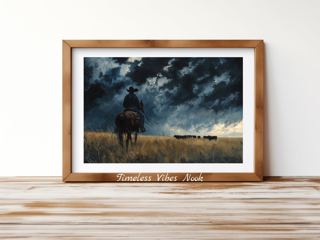 Rustic Cowboy Frontier Art Western Landscape Download, Country Decor ...