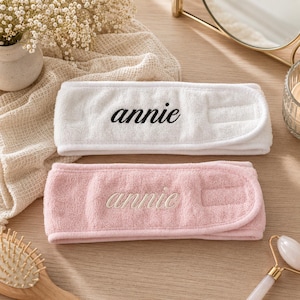 Personalized Spa Headband, Custom Esthetician Headband, Embroidered Makeup Headband, Skincare Facial Headband, Spa Gift for Her