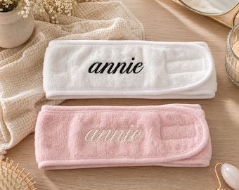 Personalized Spa Headband, Custom Esthetician Headband, Embroidered Makeup Headband, Skincare Facial Headband, Spa Gift for Her