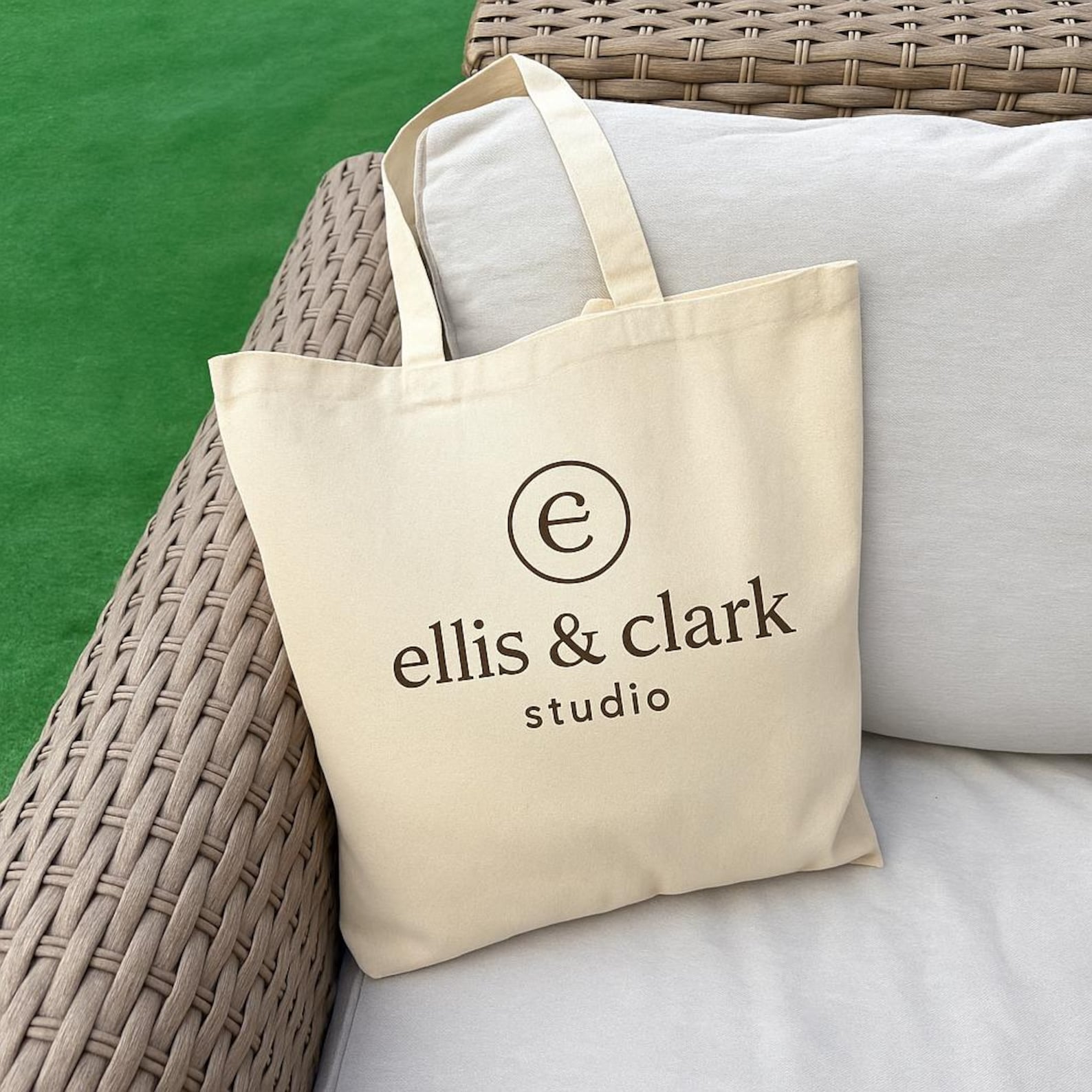Custom Logo Embroidered Canvas Tote Bag, Personalized Text - Etsy